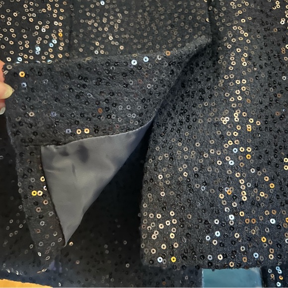 Ann Taylor Loft Navy sequin Pea Coat 2P EUC - Picture 6 of 8